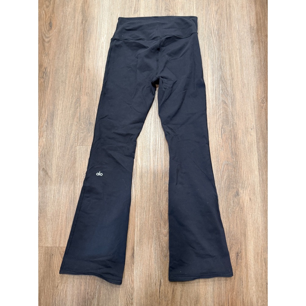 Alo Yoga Women Black Airbrush High-Waist Flare Leggings Size L W0336R